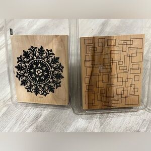 Stamping Up 2 large background Wooden Stamps 5x6 inches
